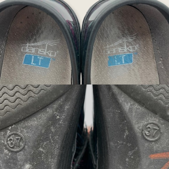 Dansko LT Pro Wavy Lines Purple Blue Black Patent Comfort Clogs 37 6.5 - 7 - Picture 8 of 9